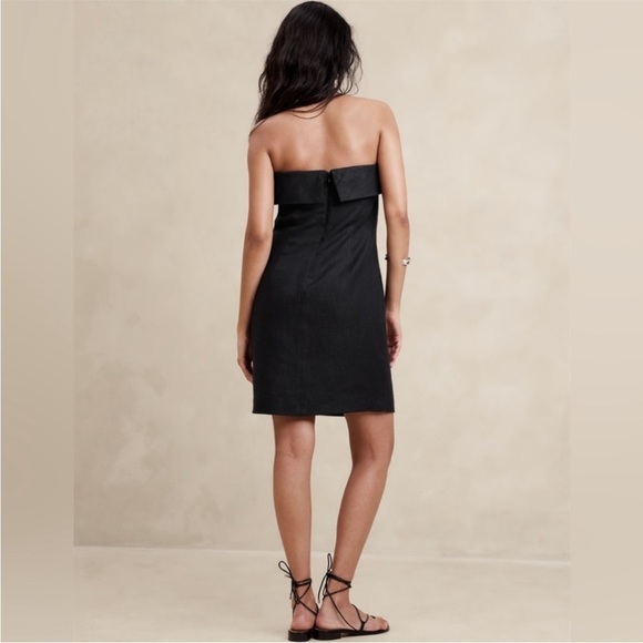 NWT! Banana Republic Sugar Melon Strapless Linen Mini Dress - Size 6 🌎 - Picture 4 of 6